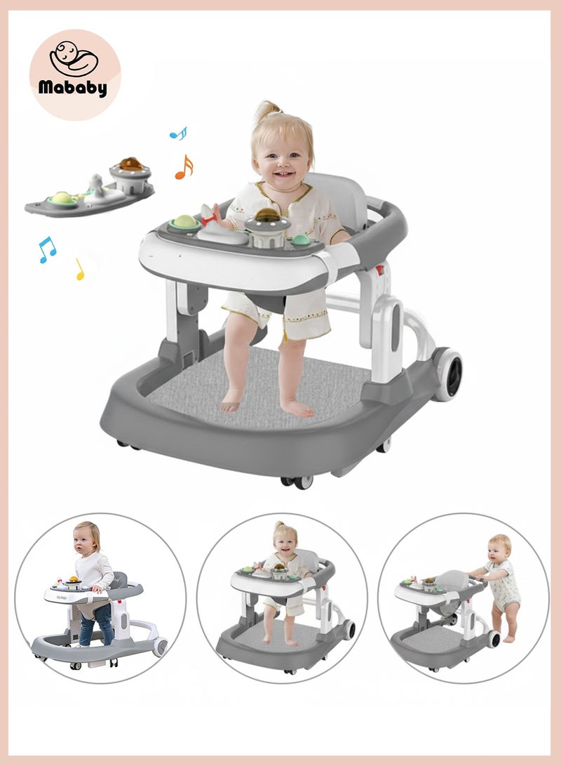 ما بيبي مشاية أطفال على شكل حرف U، مشاية أطفال على شكل حرف O، مشاية أطفال متعددة الأذرع قابلة للتعديل، يمكن أن تجلس وتدفع المشاية التعليمية بتصميم على شكل حرف U - Image 1