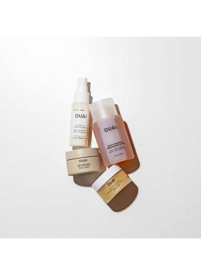 OUAI Travel Kit - Includes Travel Size Leave In Conditioner, Detox Shampoo, Fine to Medium Hair Mask, Scalp & Body Scrub - Travel Size Stocking Stuffers for Women (4 Count) - Image 3