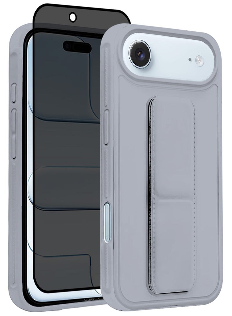 CATANES 2 Packs Premium PU Leather Case for iPhone 17 Air with Stand Function Shockproof and Anti Scratch Finger Grip with Privacy Screen Protector - Image 1