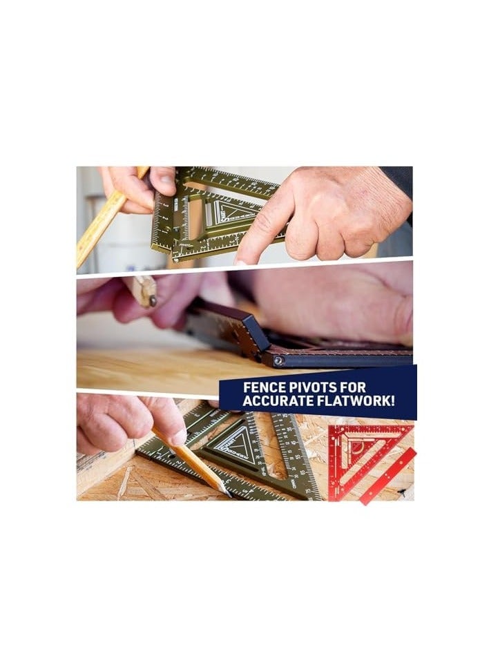 erorex Square Tool,Rafter Square Tool, Triangle Ruler Rafter Square Protractor, Advanced Carpenter Square, Layout Measuring Tool-Black  - Image 2