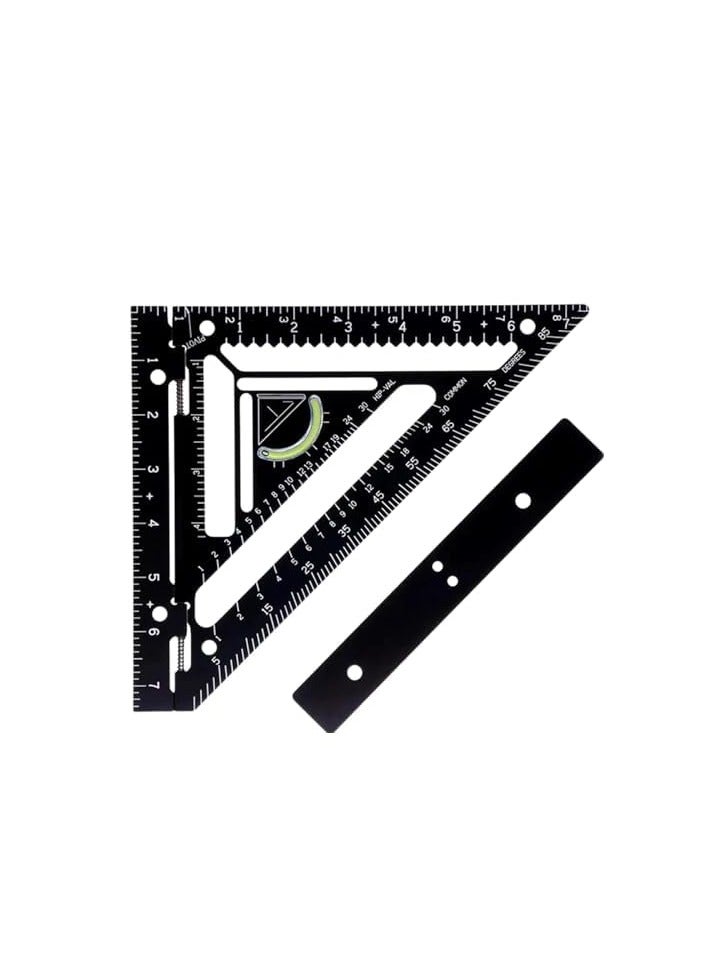 erorex Square Tool,Rafter Square Tool, Triangle Ruler Rafter Square Protractor, Advanced Carpenter Square, Layout Measuring Tool-Black  - Image 1