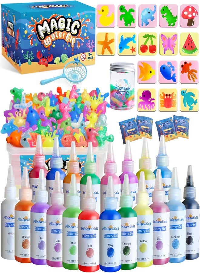 MINISENTIALS Magic Water Elf Toy Kit - Magic Gel Water Pets with Aquarium Bottle - Make Your Own Squishies Crafts Toys - Crafts Kit for Kids Christmas Gifts Birthday for Girls Boys Age 6 7 8 9 10 Years Old - Image 1