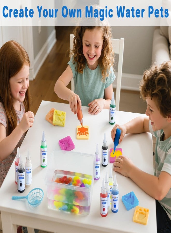 MINISENTIALS Magic Water Elf Toy Kit - Magic Gel Water Pets with Aquarium Bottle - Make Your Own Squishies Crafts Toys - Crafts Kit for Kids Christmas Gifts Birthday for Girls Boys Age 6 7 8 9 10 Years Old - Image 3