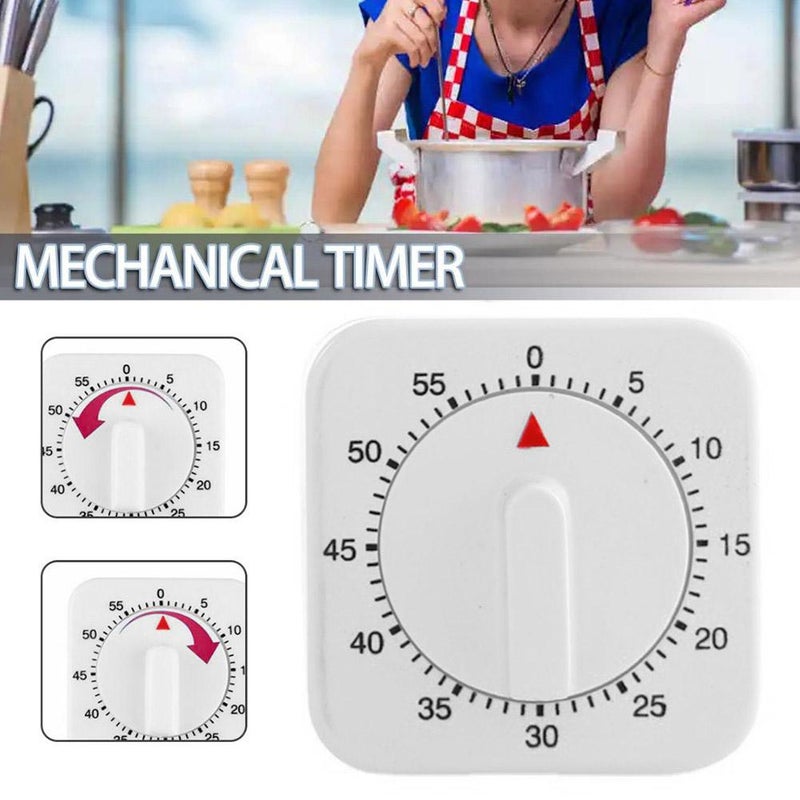 Kitchen square timer, 60-minute timer, reminder, mechanical timer - Image 3