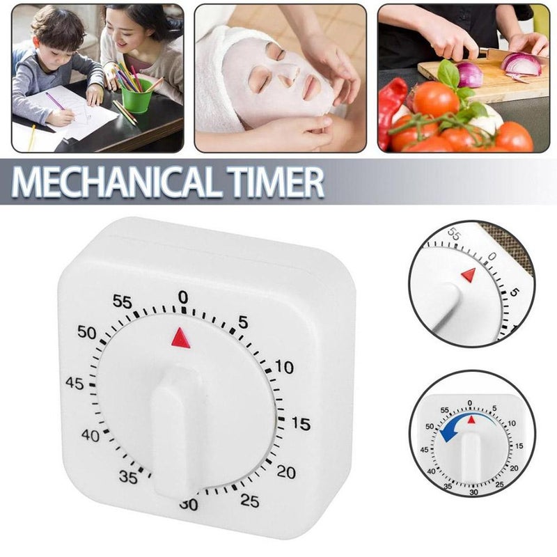 Kitchen square timer, 60-minute timer, reminder, mechanical timer - Image 4