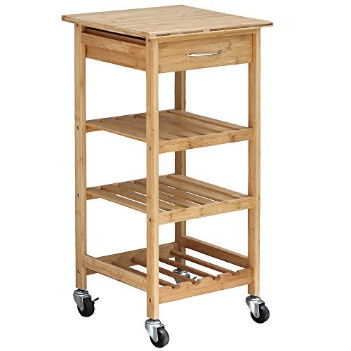 Oceanstar Design Group Bamboo Kitchen Trolley Natural