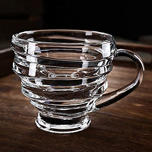 ezalla T Spiral Glass Tea Cup Honey Tea and Coffee Cup for MultiPuprose use Glass Tea Cup Set of 6 Transparent Cup Set for Home and Office Cup Set for Tea Coffee Green Tea Black Tea 200 ml - Image 1