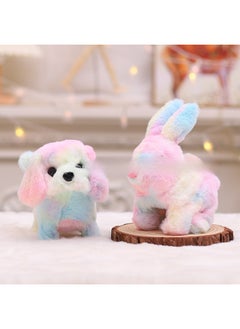 Generic Electric Plush Simulation Small White Rabbit Colorful Pets Will Walk Will Call Will Move The Mouth Will Shake Ears Long Hair Rabbit-Color:Short-haired Rabbit Brown  - Image 4