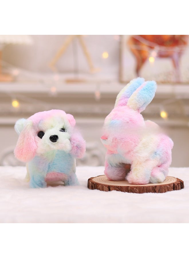 Generic - Electric Plush Simulation Small White Rabbit Colorful Pets Will Walk Will Call Will Move The Mouth Will Shake Ears Long Hair Rabbit-Color:Short-haired Rabbit Brown - Image 1