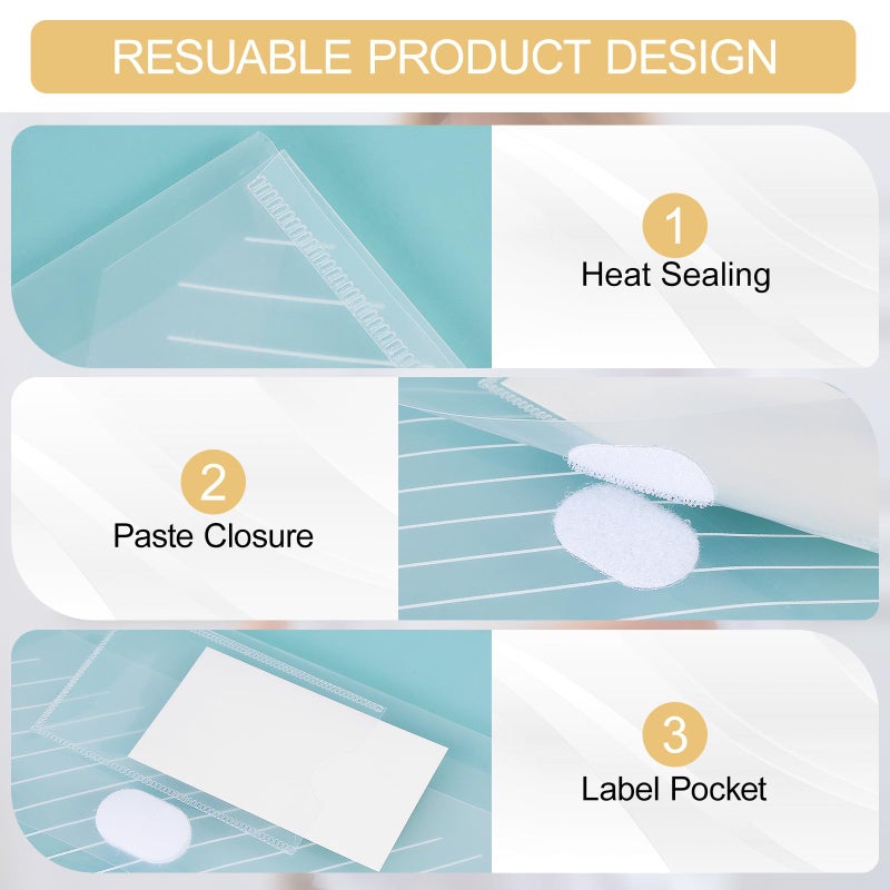 WORPSON 10 Pack, Clear Plastic Envelopes File Folders, HeavyDuty Document Holder with Label Pockets for Letter and A4 Size, Document Folder for School Home Work Office Organizer (10) - Image 4