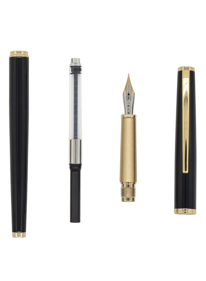 Buzz Cool Black Metal Body with Golden Clip Fountain Ink Pen Refill Converter Fine Nib 0.5mm - Image 5