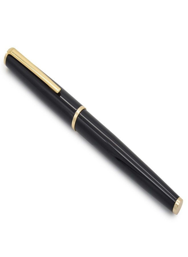 Buzz Cool Black Metal Body with Golden Clip Fountain Ink Pen Refill Converter Fine Nib 0.5mm - Image 1