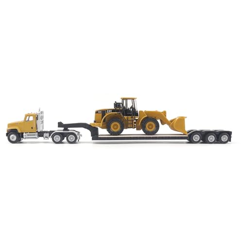 Diecast Masters ديكاست ماسترز 1/87 كاتربيلر CT681 كاب نهاري مع مقطورة منخفضة و 950G لودر بعجلات 84418 - Image 2