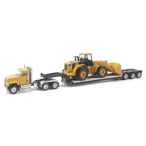 Diecast Masters ديكاست ماسترز 1/87 كاتربيلر CT681 كاب نهاري مع مقطورة منخفضة و 950G لودر بعجلات 84418 - Image 1