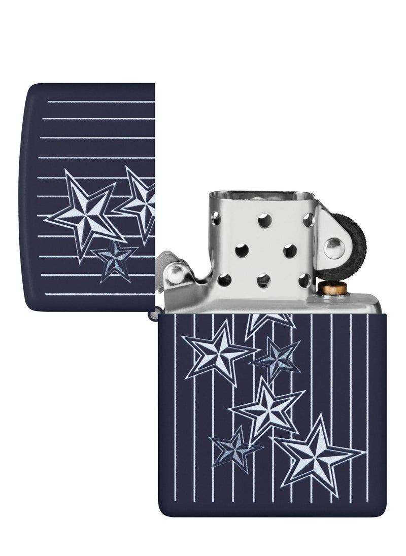 Zippo 48188 239 Star Design Navy Matte Windproof Lighter  - Image 4