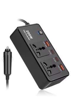ELTRAZONE Power Inverter Car Adapter 200W – 12V to 220V Voltage Converter for Electric Devices – Includes USB & Type-C Ports, Universal Charging for Laptops, Smartphones & More – Compact & Portable  - Image 4