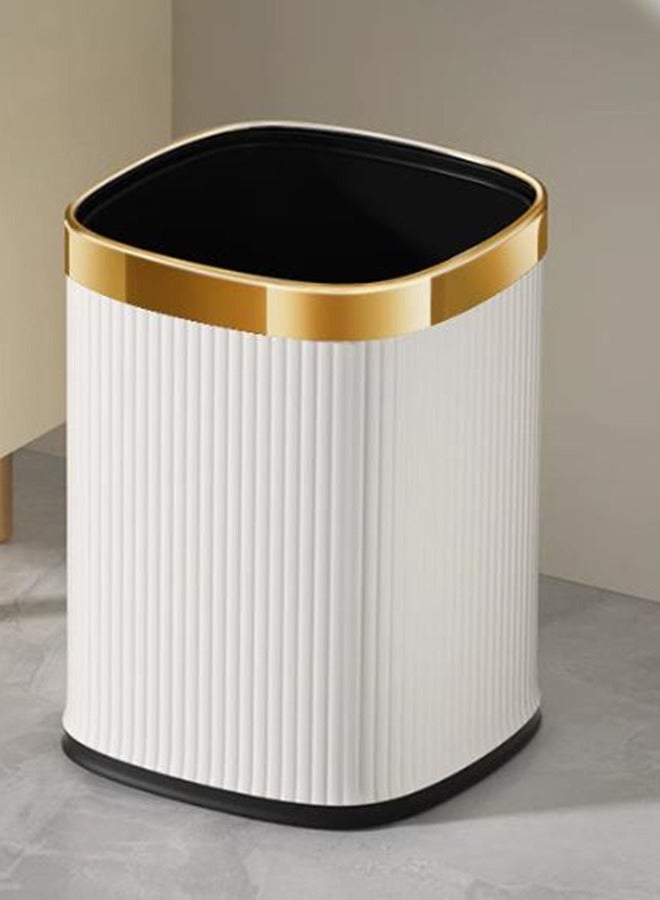Golden Purchase Products Kitchen Trash Can, Bathroom Trash Can, Plastic Large Capacity Trash Can, Household Square Trash Can, Air Pressure Adsorption Without Cover（12L)） - Image 1