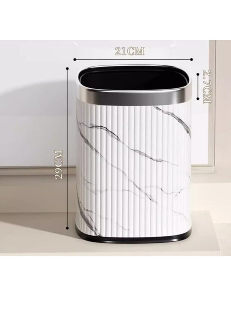 Golden Purchase Products Kitchen Trash Can, Bathroom Trash Can, Plastic Large Capacity Trash Can, Household Square Trash Can, Air Pressure Adsorption Without Cover（12L)） - Image 2