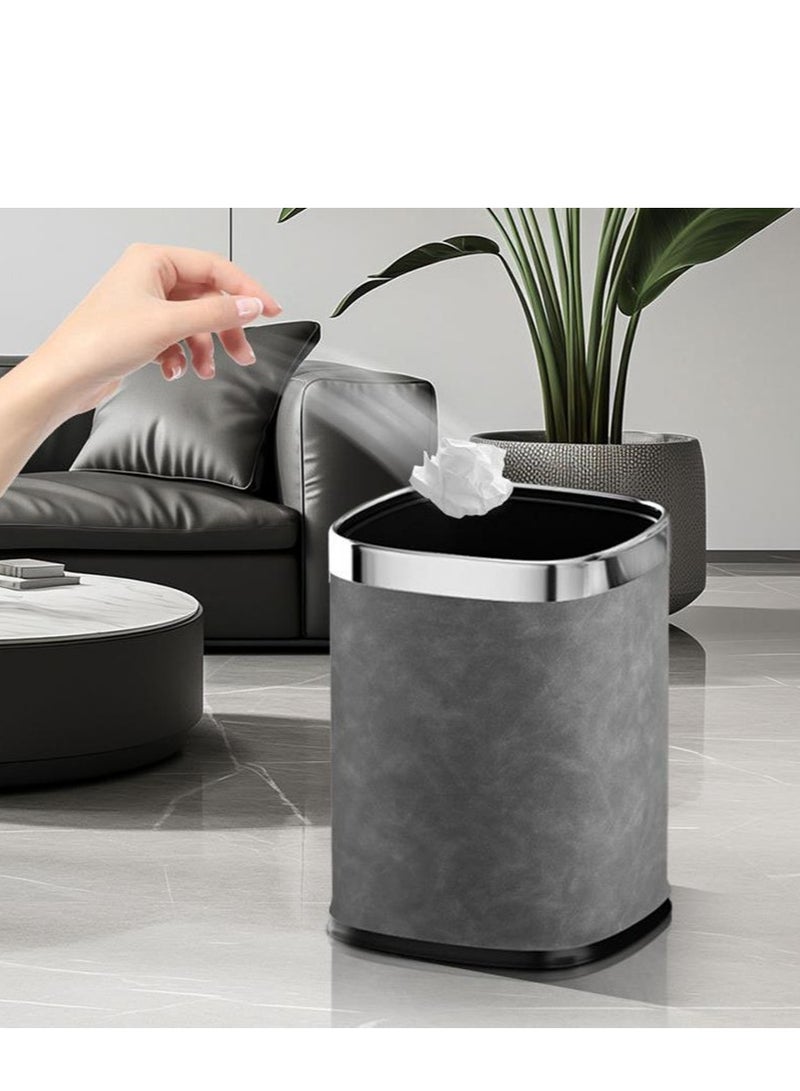 Golden Purchase Products Kitchen Trash Can, Bathroom Trash Can, Plastic Large Capacity Trash Can, Household Square Trash Can, Air Pressure Adsorption Without Cover（12L)） - Image 4