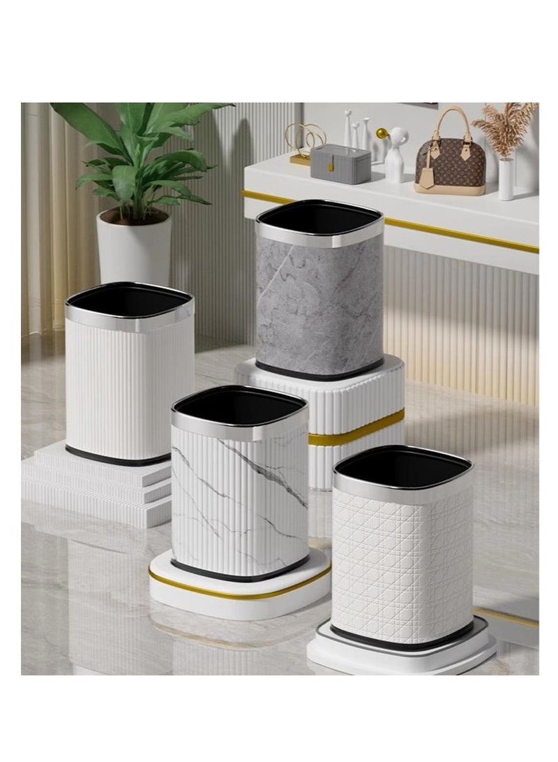 Golden Purchase Products Kitchen Trash Can, Bathroom Trash Can, Plastic Large Capacity Trash Can, Household Square Trash Can, Air Pressure Adsorption Without Cover（12L)） - Image 5