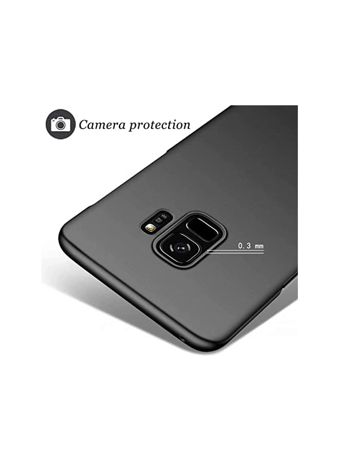 erorex حافظة هاتف رفيعة للغاية متوافقة مع سامسونج جالاكسي S9، حافظة حماية صلبة من مادة PC باللون الأسود 5.8 إنش - Image 2