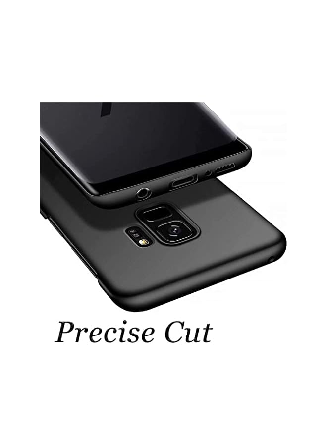 erorex حافظة هاتف رفيعة للغاية متوافقة مع سامسونج جالاكسي S9، حافظة حماية صلبة من مادة PC باللون الأسود 5.8 إنش - Image 4