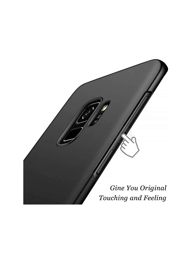 erorex حافظة هاتف رفيعة للغاية متوافقة مع سامسونج جالاكسي S9، حافظة حماية صلبة من مادة PC باللون الأسود 5.8 إنش - Image 3