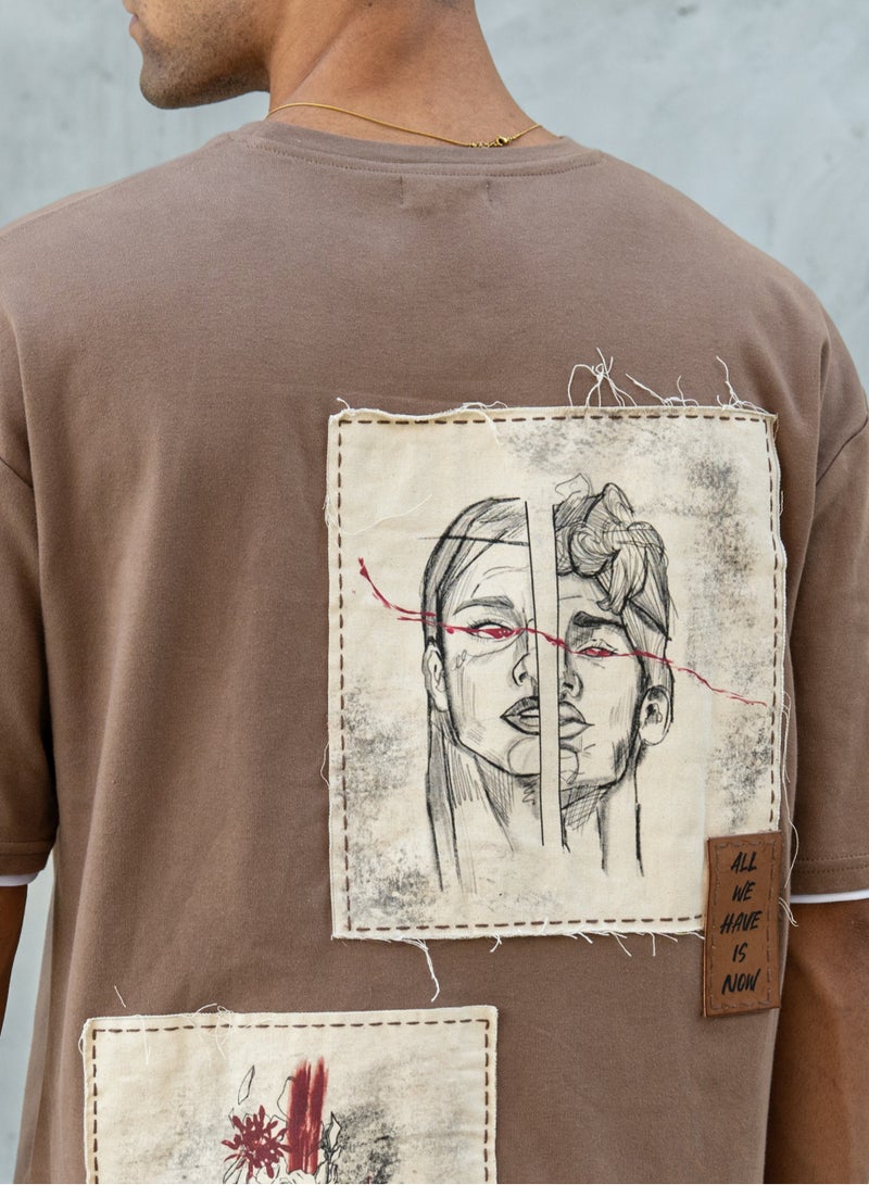 Ztoiq ZTOIQ Men’s Premium Oversized Tapestry T-Shirt with Applique Detailing | High-Quality Streetwear  - Image 5