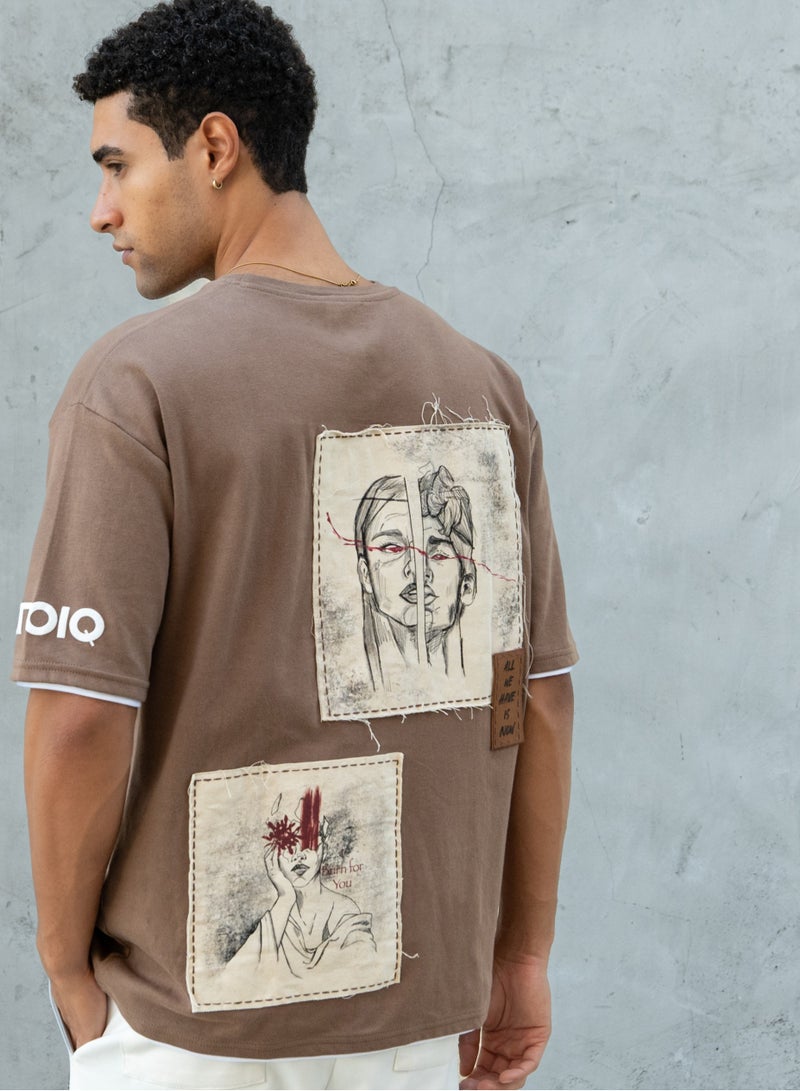 Ztoiq ZTOIQ Men’s Premium Oversized Tapestry T-Shirt with Applique Detailing | High-Quality Streetwear  - Image 4
