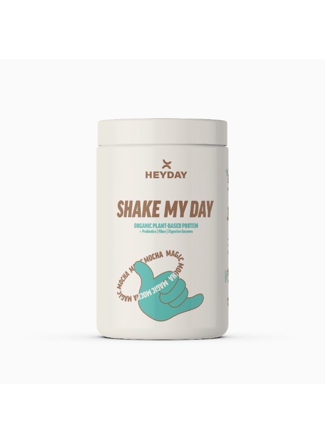 heyday Shake My Day Organic Plant-Based Protein Powder | Pea & Rice Protein | Muscle Support And Recovery & Weight Loss | Vegan, Non-GMO, Gluten-Free, Nut-Free, Soy-Free | Mocha (800G) - Image 1
