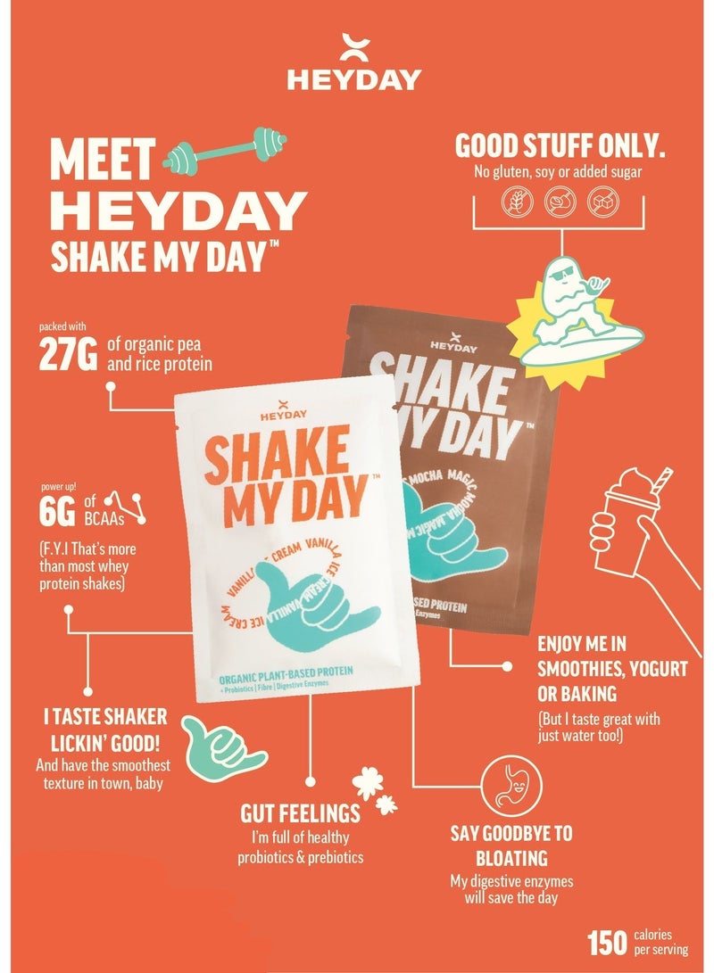 heyday Shake My Day Organic Plant-Based Protein Powder | Pea & Rice Protein | Muscle Support And Recovery & Weight Loss | Vegan, Non-GMO, Gluten-Free, Nut-Free, Soy-Free | Mocha (800G) - Image 5