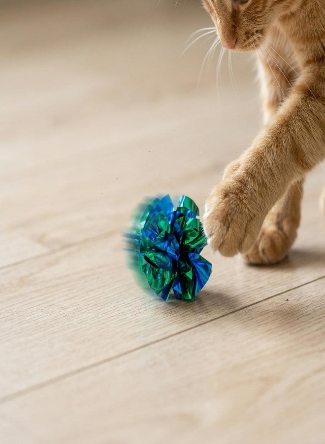 12 Pack Shiny Crinkle Cat Toy Balls - Colorful Mylar Crinkle Balls with Sound, Interactive Kitten Chasing & Pouncing Toys for Boredom Relief - Image 3