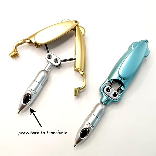 Lopenle 4PCS Novelty Transforming Pen Cool Robotic Ballpoint Pen Click Bounce Decopression Pens for School Office Party Birth Day Stationery. - Image 4