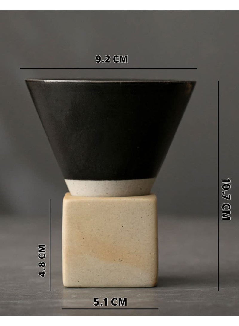 MIBRU Coffee ceramic cup with holder white 150ml Coffee Cup Perfect For Cup or Mug Lovers - Image 2