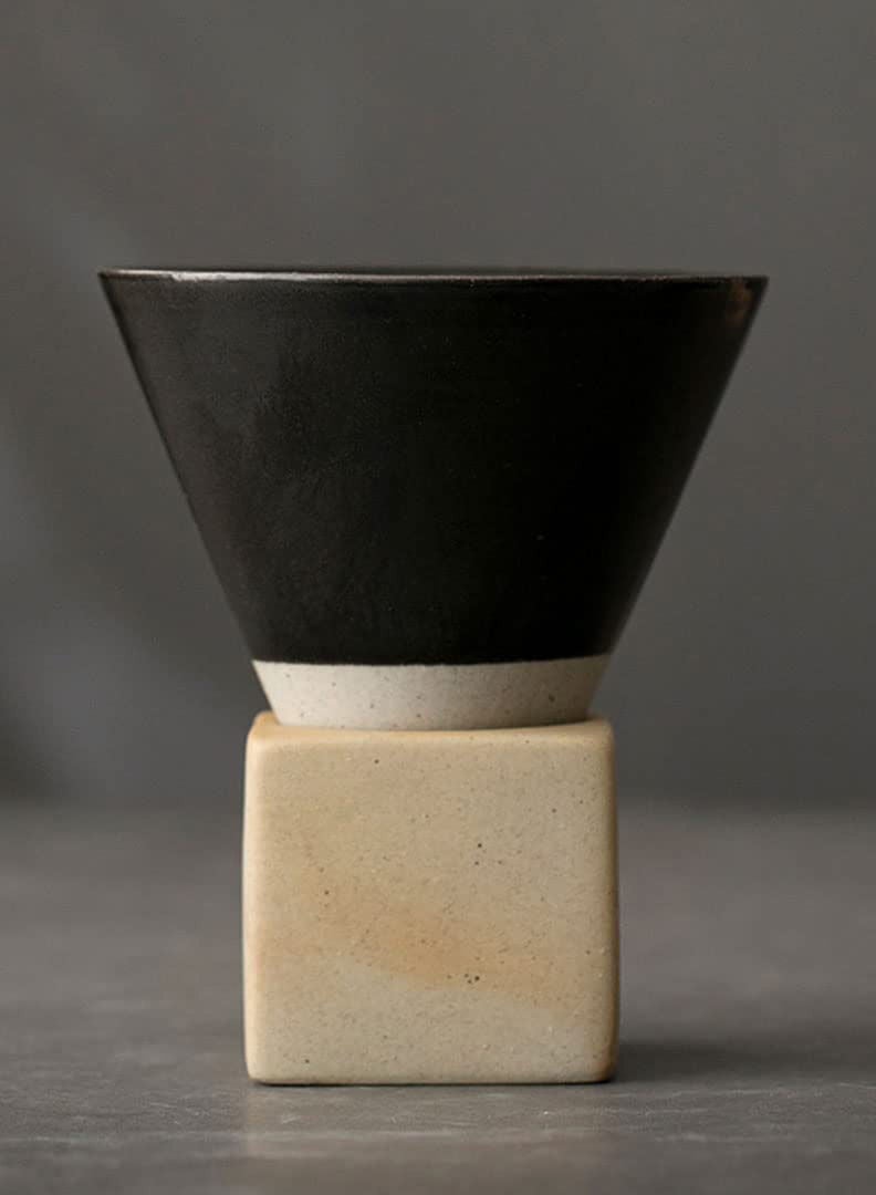 MIBRU Coffee ceramic cup with holder white 150ml Coffee Cup Perfect For Cup or Mug Lovers - Image 1