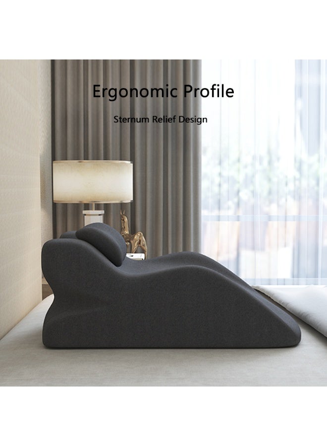 WALALLA 3 in 1 Body Cushion, Versatile Wedge Pillow, Orthopedic Memory Foam Lumbar Pillow, Bed Waist Cushions, Leg Elevation Support Pillow, Reading Pillow, Prone-Sleeping Pillow for Post-Surgery, Back Pain - Image 4