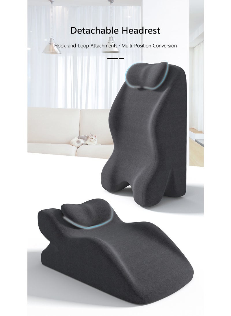 WALALLA 3 in 1 Body Cushion, Versatile Wedge Pillow, Orthopedic Memory Foam Lumbar Pillow, Bed Waist Cushions, Leg Elevation Support Pillow, Reading Pillow, Prone-Sleeping Pillow for Post-Surgery, Back Pain - Image 5