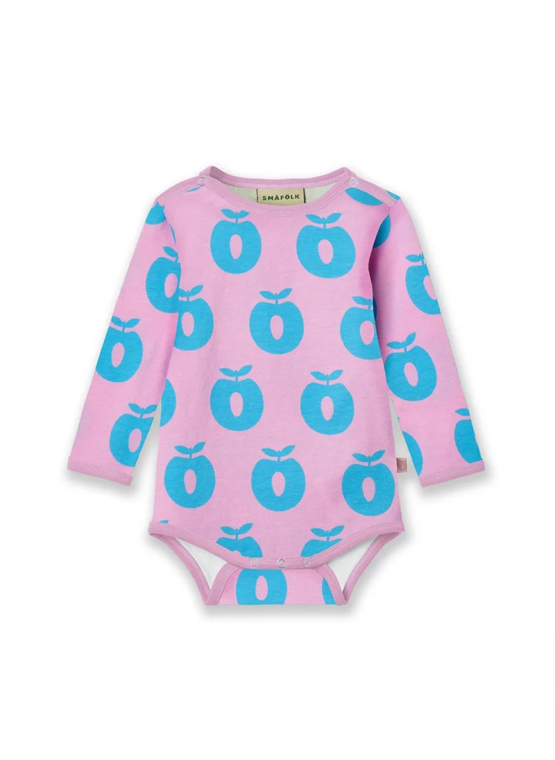 سموفولك Long-sleeved baby body with apples