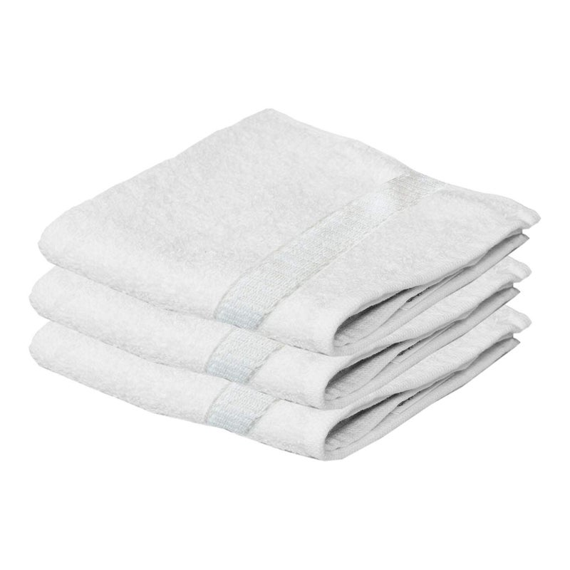 Kuber Industries Kuber Industries Cotton Face Towel|Super Absorbent & Soft Material|Antibacterial Treatment, Pack of 3, White, 400 GSM  - Image 2