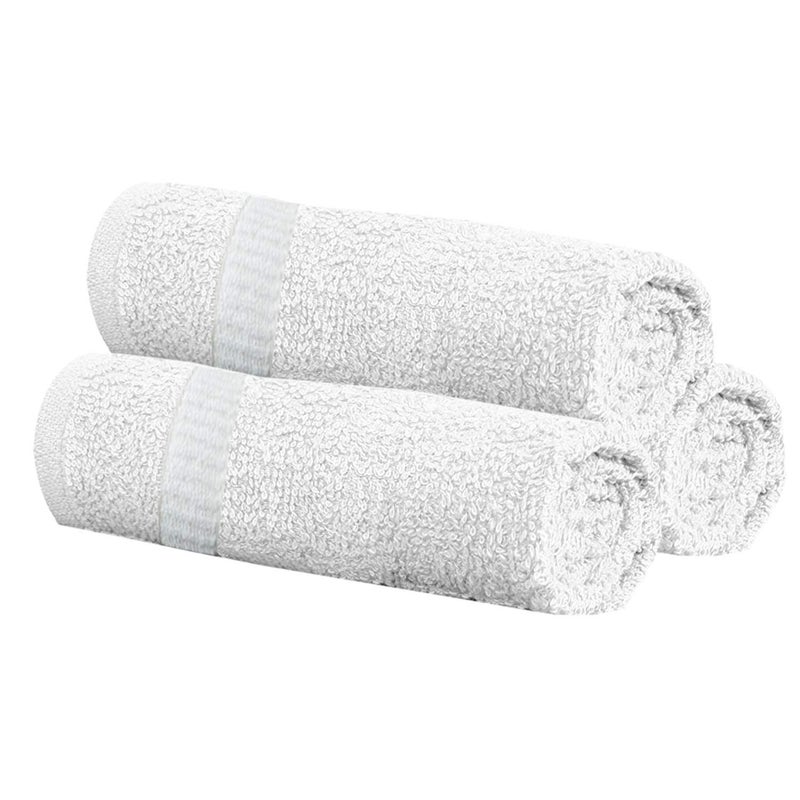 Kuber Industries Kuber Industries Cotton Face Towel|Super Absorbent & Soft Material|Antibacterial Treatment, Pack of 3, White, 400 GSM  - Image 4
