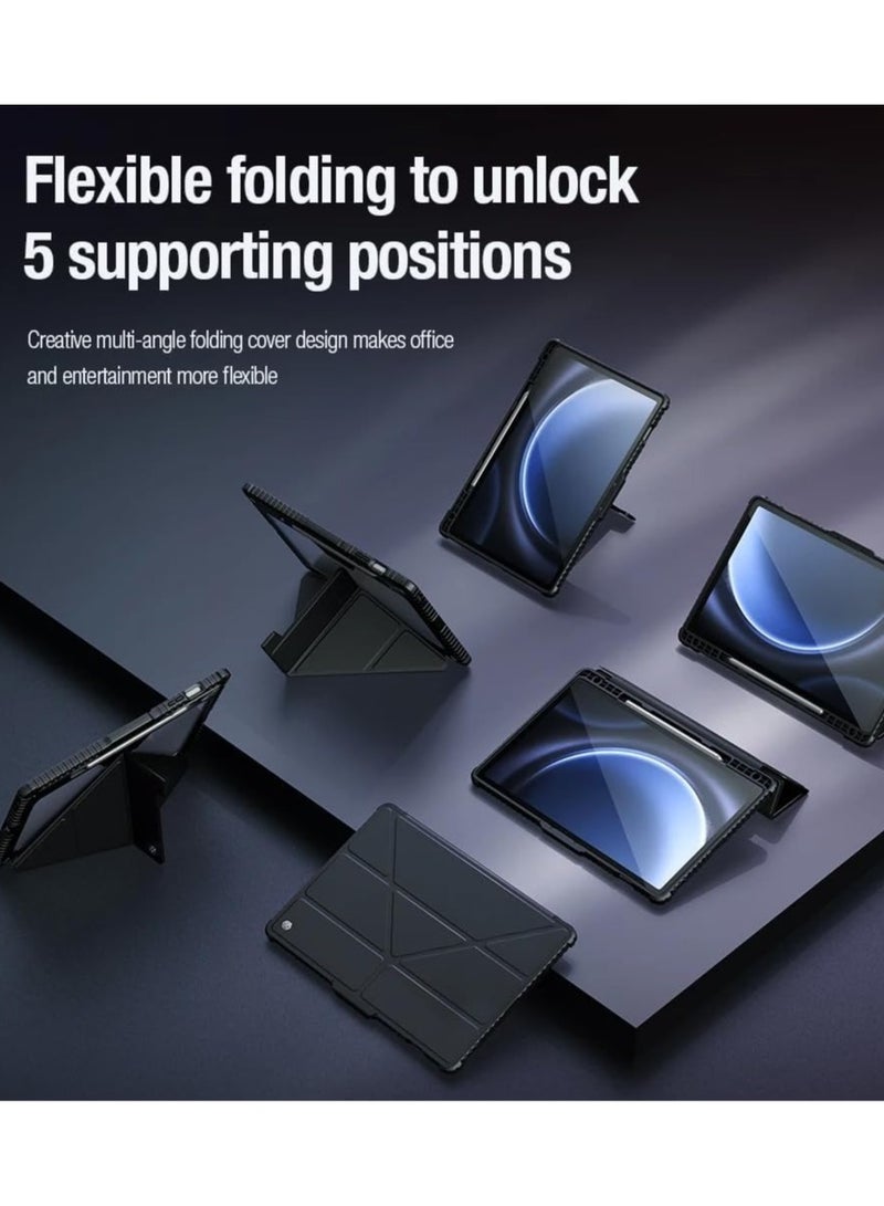 Cace for Samsung Galaxy Tab S10 Ultra (2024),Anti-Fall Smart Tablet Cover with Auto Sleep/Wake u0026 Sliding Window Lens Protection u0026 Pen Slot,TPU+PC Protective Cover  - Image 2