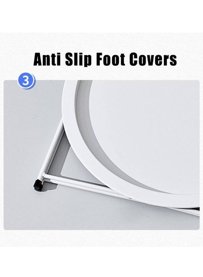 بلومنغ تايم نمط بسيط المعادن جولة طاولة قابلة للطي ، للطي التخزين لا تأخذ مساحة ، الشمال نمط طاولة القهوة الصغيرة ، أريكة يصبح تخزين الجدول ، غرفة المعيشة غرفة نوم طاولة مستديرة صغيرة - Image 5