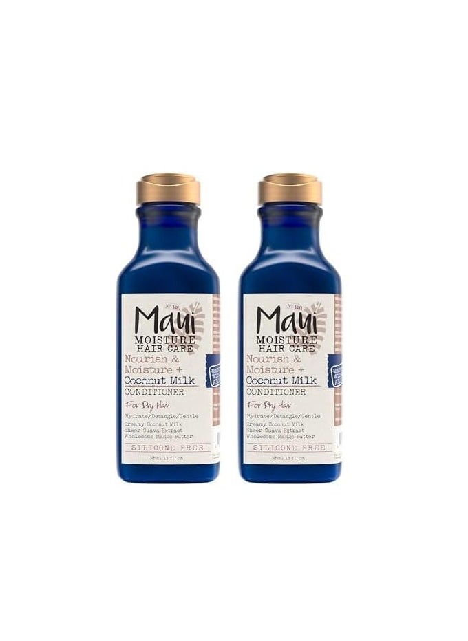 MAUI MOISTURE Maui Moisture Nourish & Moisture + Coconut Milk Conditioner to Hydrate and Detangle Curly Hair, Lightweight Daily Moisturizing Conditioner, Vegan, Silicone & Paraben-Free, 13 fl oz (Pack of 2)  - Image 1