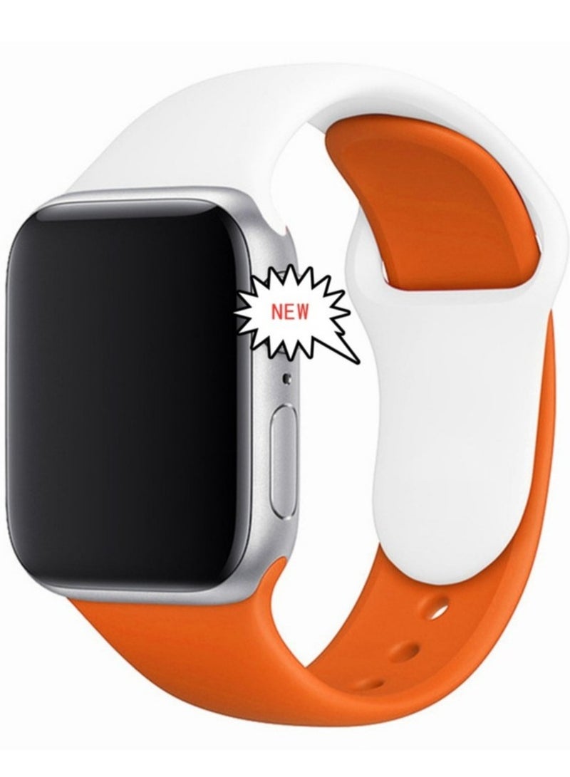 ELTRAZONE Dual Color Soft Silicone Watch Strap For Apple Watch Band /41mm For iWatch Series 7/6/SE/5/4/3/2/1/