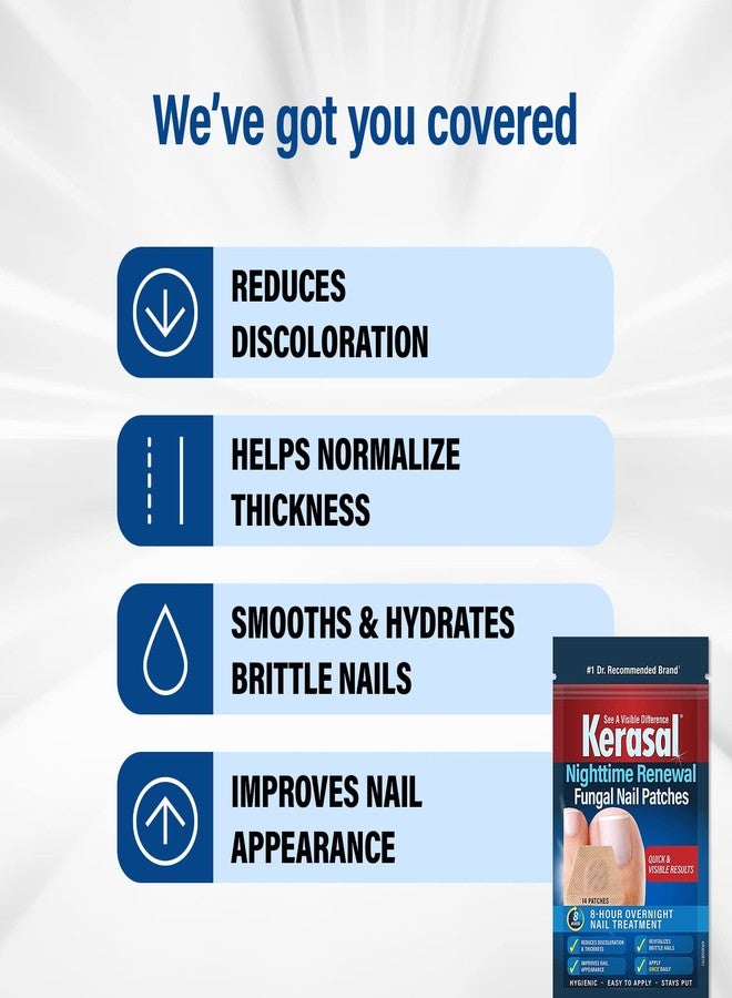 Kerasal Nighttime Renewal Fungal Nail Patches - 14 Patch Twin Pack - Overnight Nail Repair for Nail Fungus Damage & Nail Renewal - Image 4