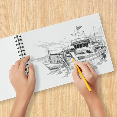 Anupam Artist Premium Drawing Book A4 | Acid-free Cartridge Paper 160GSM (40 Sheets, 80 Pages) | Spiral-Bound Sketchpad for Artists & Professionals for Marker Colored Pencil Charcoal Pastel - Image 4