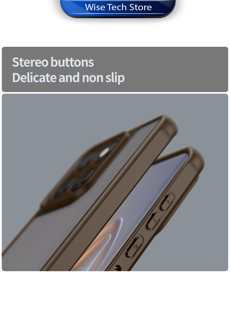 دبليو تيك غطاء شفاف بحواف واقية مرتفعة من السيليكون المختلط TPU لهاتف موتورولا إيدج 60 / إيدج 60 فيوجن 5G 2025 (MCAPSA) - شفاف/بني داكن - Image 4