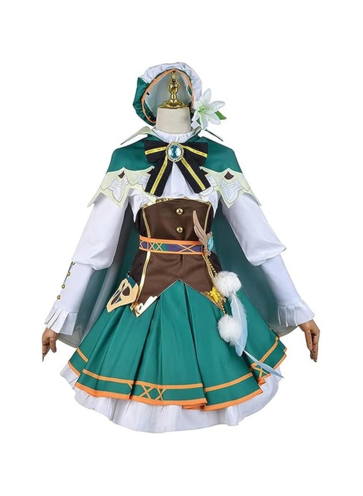 general GenshinImpact Venti Cosplay Clothing Women's Venti Dresses Capes Cloak Sets Hats Full Role Play - Image 1