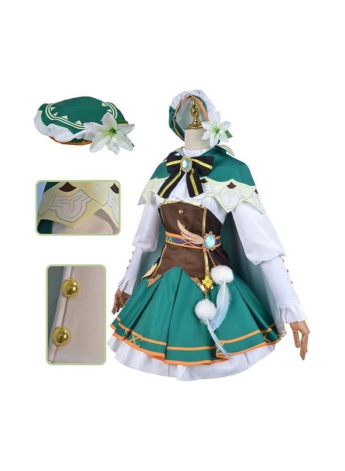 general GenshinImpact Venti Cosplay Clothing Women's Venti Dresses Capes Cloak Sets Hats Full Role Play - Image 2