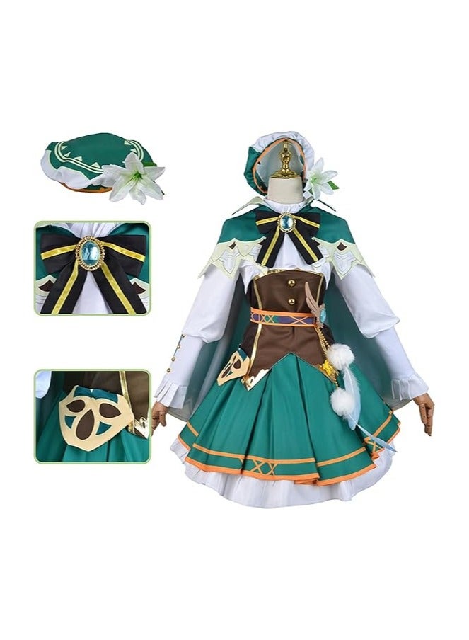 general GenshinImpact Venti Cosplay Clothing Women's Venti Dresses Capes Cloak Sets Hats Full Role Play - Image 3